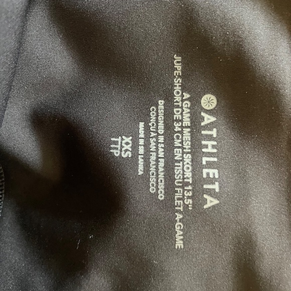 Athleta XXS Black Game Mesh Skort 13.5" (measures 14.5" top to bottom of mesh) - Picture 12 of 13